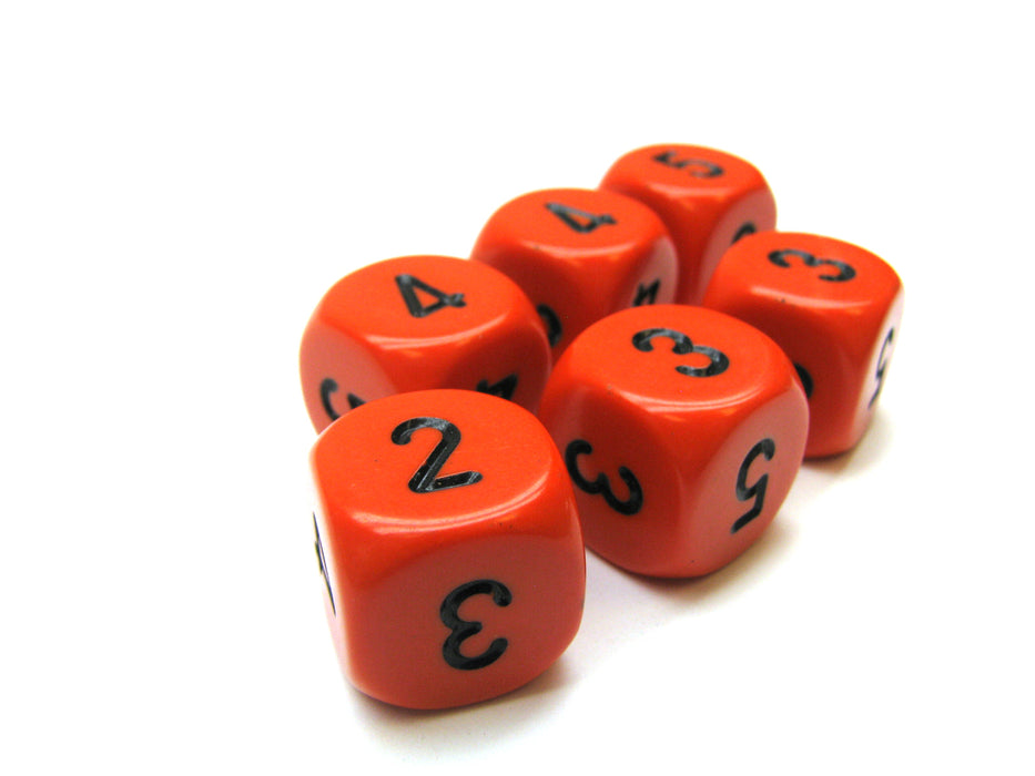 Opaque 16mm Chessex Averaging Dice (2-3-3-4-4-5) - Orange with Black Numbers