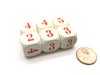 Opaque 16mm Chessex Averaging Dice (2-3-3-4-4-5) - Ivory with Red