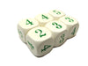 Opaque 16mm Chessex Averaging Dice (2-3-3-4-4-5) - Ivory with Green