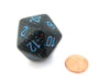 34mm Large 20-Sided D20 Speckled Chessex Dice, 1 Die - Blue Stars