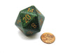 34mm Large D20 Speckled Chessex Dice, 1 Die - Golden Recon