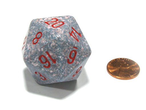 34mm Large 20-Sided D20 Speckled Chessex Dice, 1 Die - Air