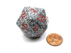 34mm Large 20-Sided D20 Speckled Chessex Dice, 1 Die - Granite