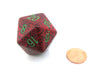 34mm Large 20-Sided D20 Speckled Chessex Dice, 1 Die - Strawberry