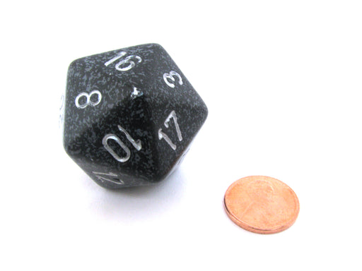34mm Large 20-Sided D20 Speckled Chessex Dice, 1 Die - Ninja