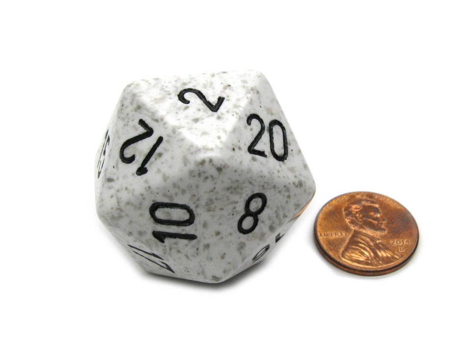 34mm Large 20-Sided D20 Speckled Chessex Dice, 1 Die - Arctic Camo