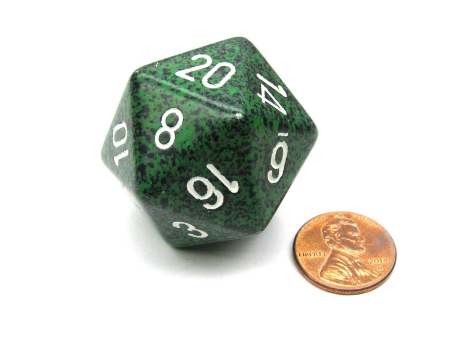 34mm Large 20-Sided D20 Speckled Chessex Dice, 1 Die - Recon