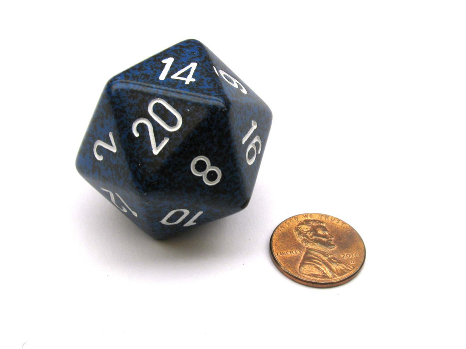 34mm Large D20 Speckled Chessex Dice, 1 Die - Stealth