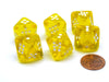 Translucent 15mm D8 Chessex Spotted Dice, 6 Pieces - Yellow with White Pips